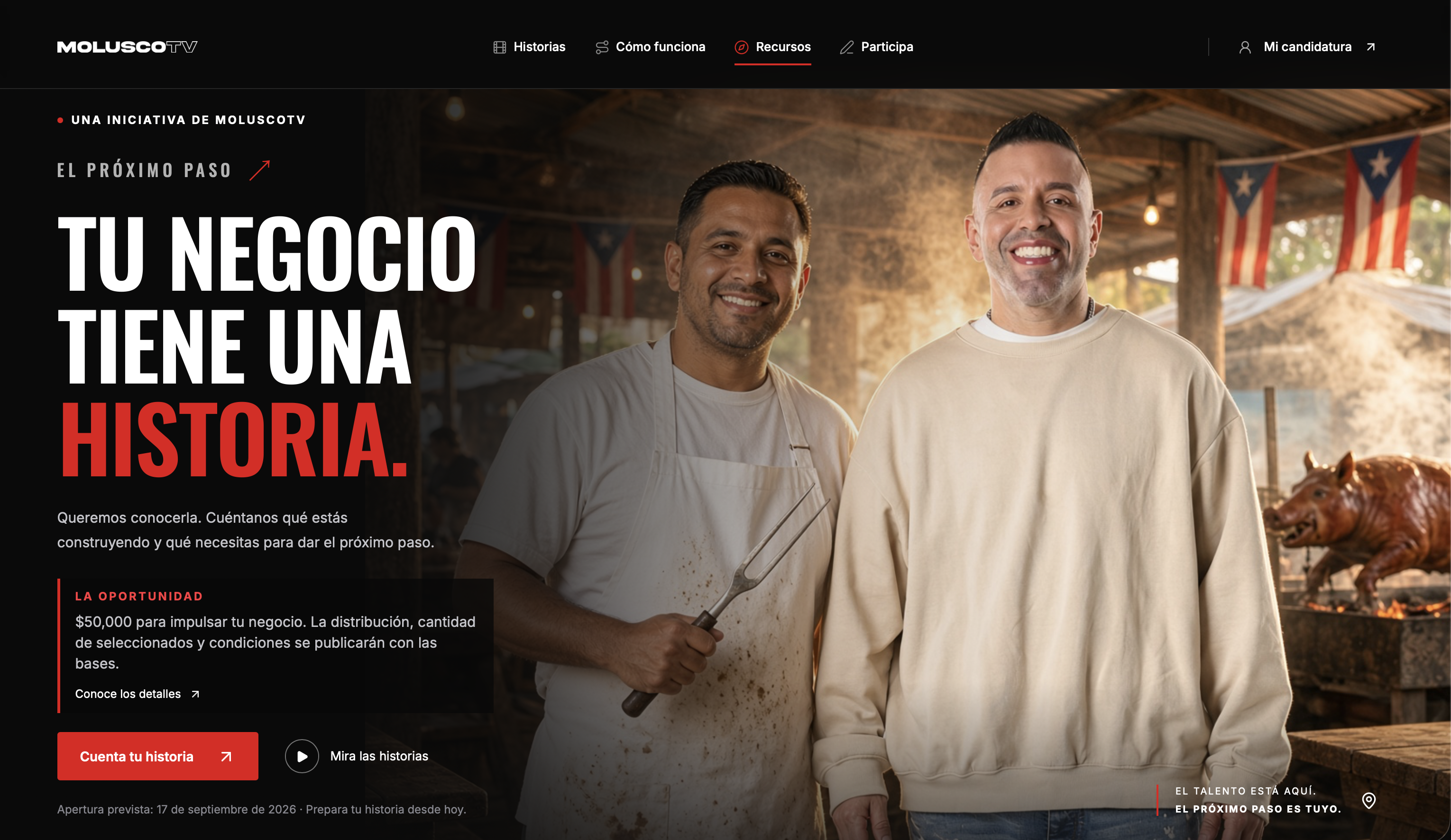 Captura del website de la iniciativa compartida por el usuario